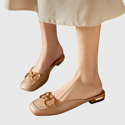 Damen Slip-On Sandalen Schnallen Design