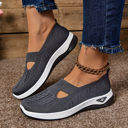 Norvielle Damen Slip-On Sneaker Atmungsaktives Mesh
