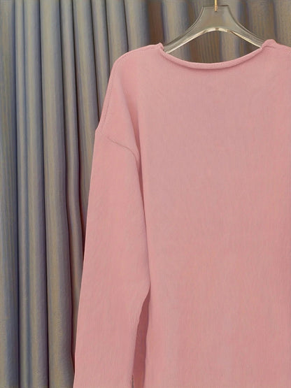 Großer Damen Oversized Pullover V-Ausschnitt Lässig