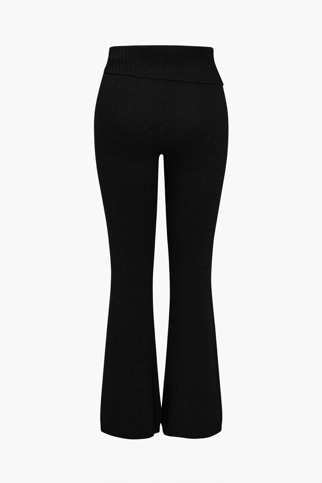 Damen Strick-Set Kapuzenjacke Schlaghose