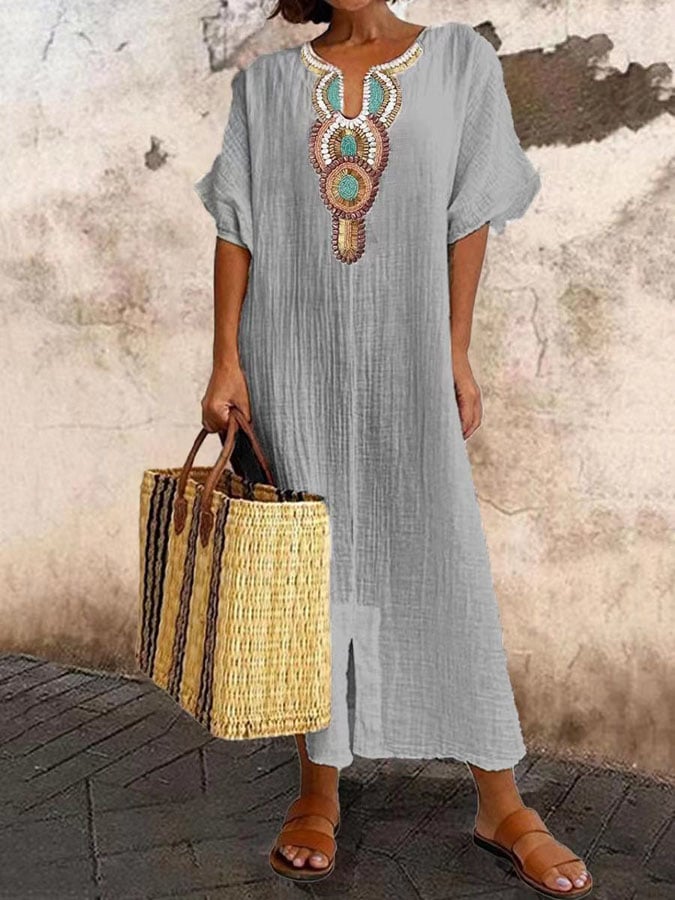 Norvielle Damen Kaftan-Kleid