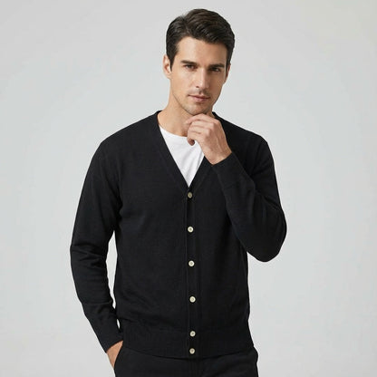 Herren Cardigan Gestrickt mit Vorderverschluss