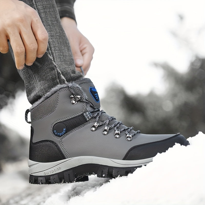 Herren Winterschuhe Schnürstiefel Warmfutter Robust