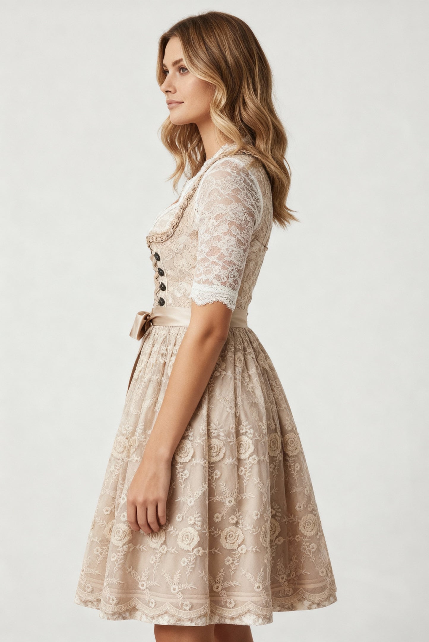 Traditionelles Deutsches Damen Dirndlkleid mit Schnürmieder und