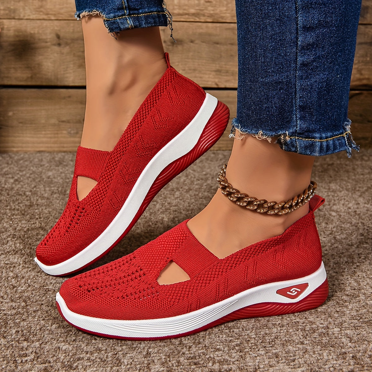 Damen Orthopädische Slip-On Sneakers Atmungsaktives Mesh Norvielle