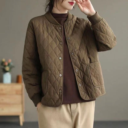 Damen Steppjacke Knopfleiste Taschen Noemi - Norvielle
