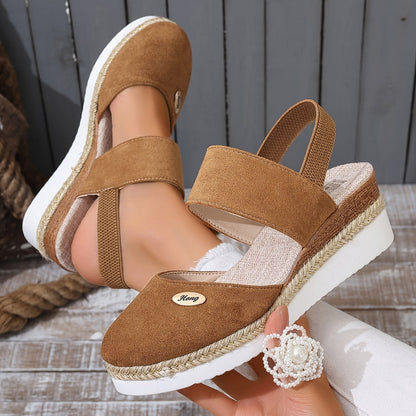 Damen Sandalen Auf Plattform Rutschfest Elastisch