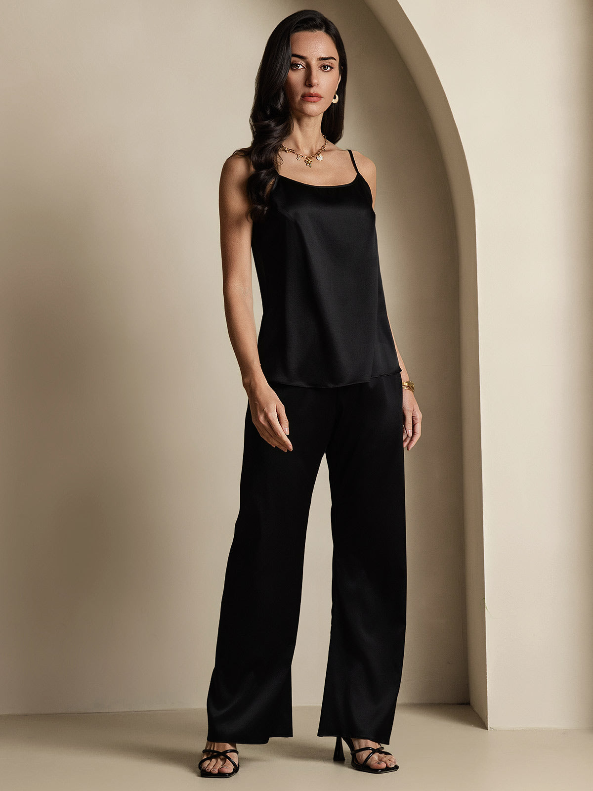 Norvielle Damen Seiden-Camisole Spaghettiträger