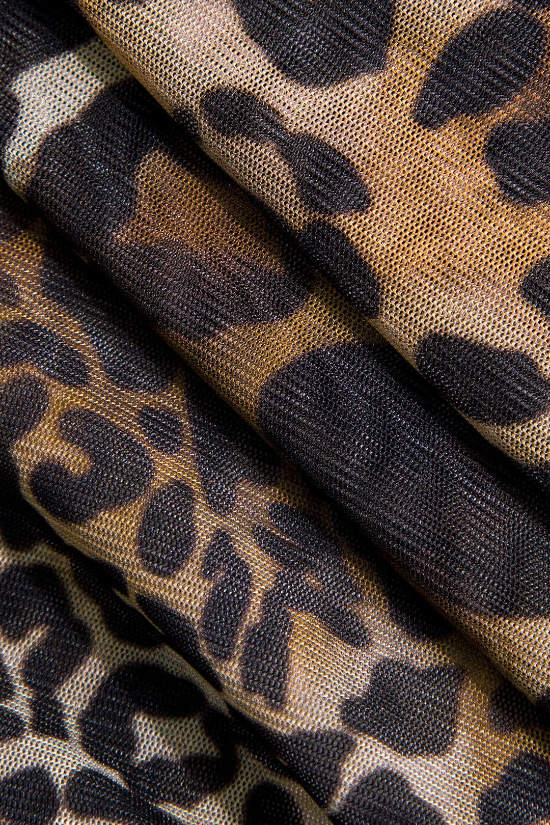 Damen Minikleid Leopard-Print Rüschen
