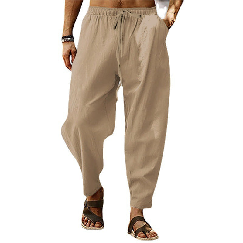 Herren Strandhose Leichter Stoff Beige