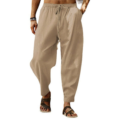 Herren Strandhose Leichter Stoff Beige