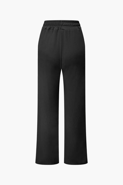 Damen Zweiteiler-Set Asymmetrisches Oberteil Weite Hose