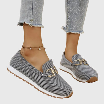 Damen Orthopädische Slip-On Loafer Metallakzent
