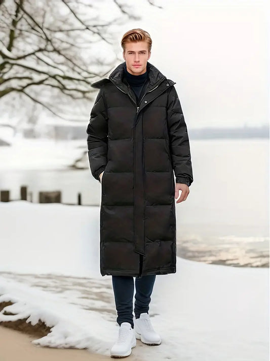 Herren Warme Gesteppte Winterjacke Lang - Norvielle