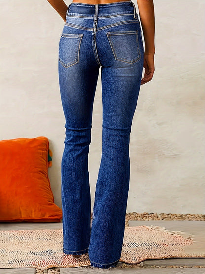 Hochtaillierte Damen Schlagjeans
