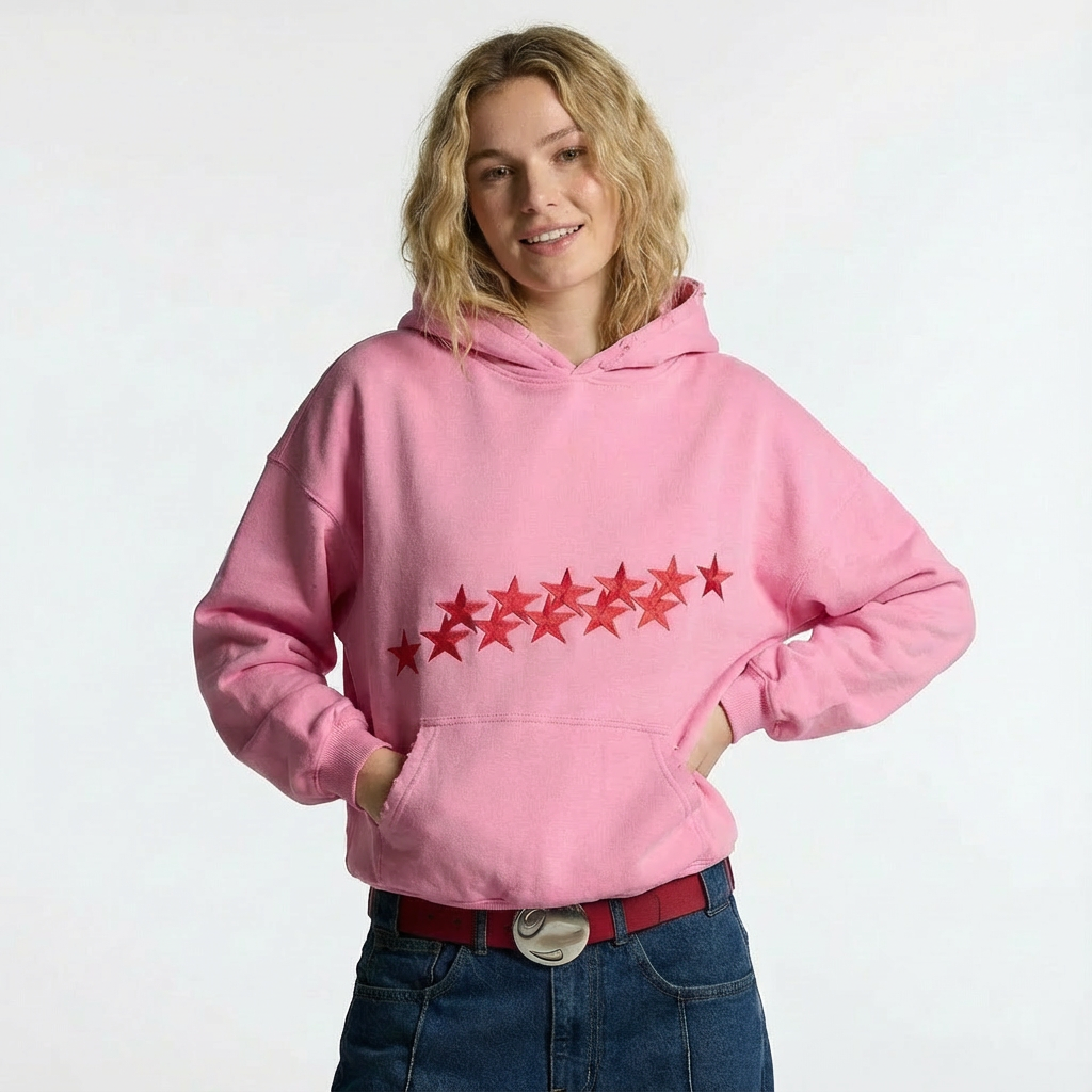Damen Oversize Hoodie Sternenprint