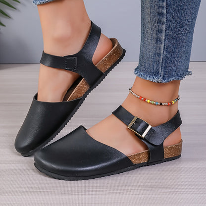 Damen Slingback Sandalen Kork Geschlossene Spitze
