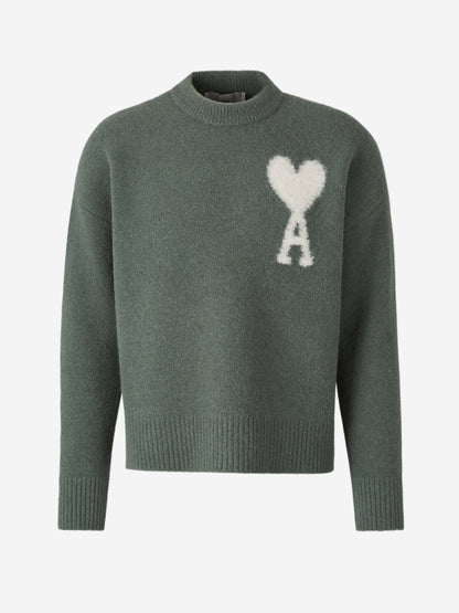 Damen Strickpullover Herz-Muster