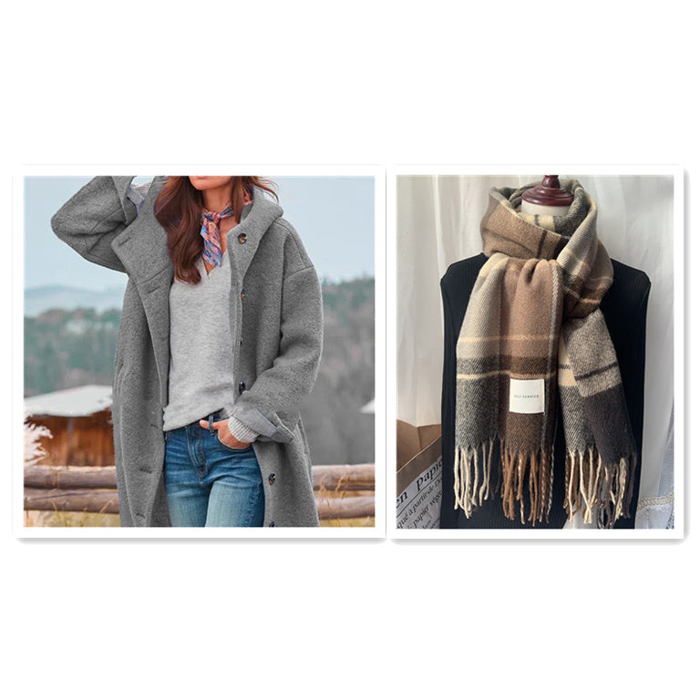 Norvielle Damen Einfarbiger Mantel Elegantes Design