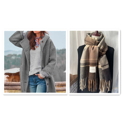 Norvielle Damen Einfarbiger Mantel Elegantes Design