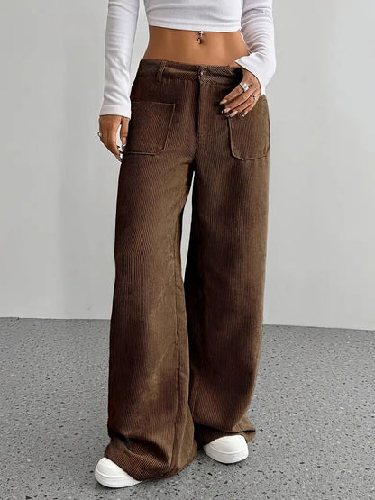 Damen Cordhose Baumwollmischung Weit