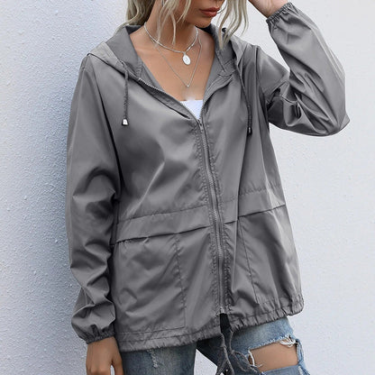 Norvielle Leichte Damenwindjacke Mit Kapuze