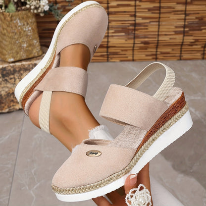 Damen Sandalen Auf Plattform Rutschfest Elastisch