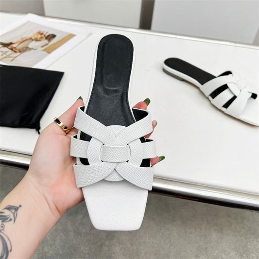 Damen Mittelhoch Schuhe Einfaches Kreuzdesign Schwarz - Norvielle