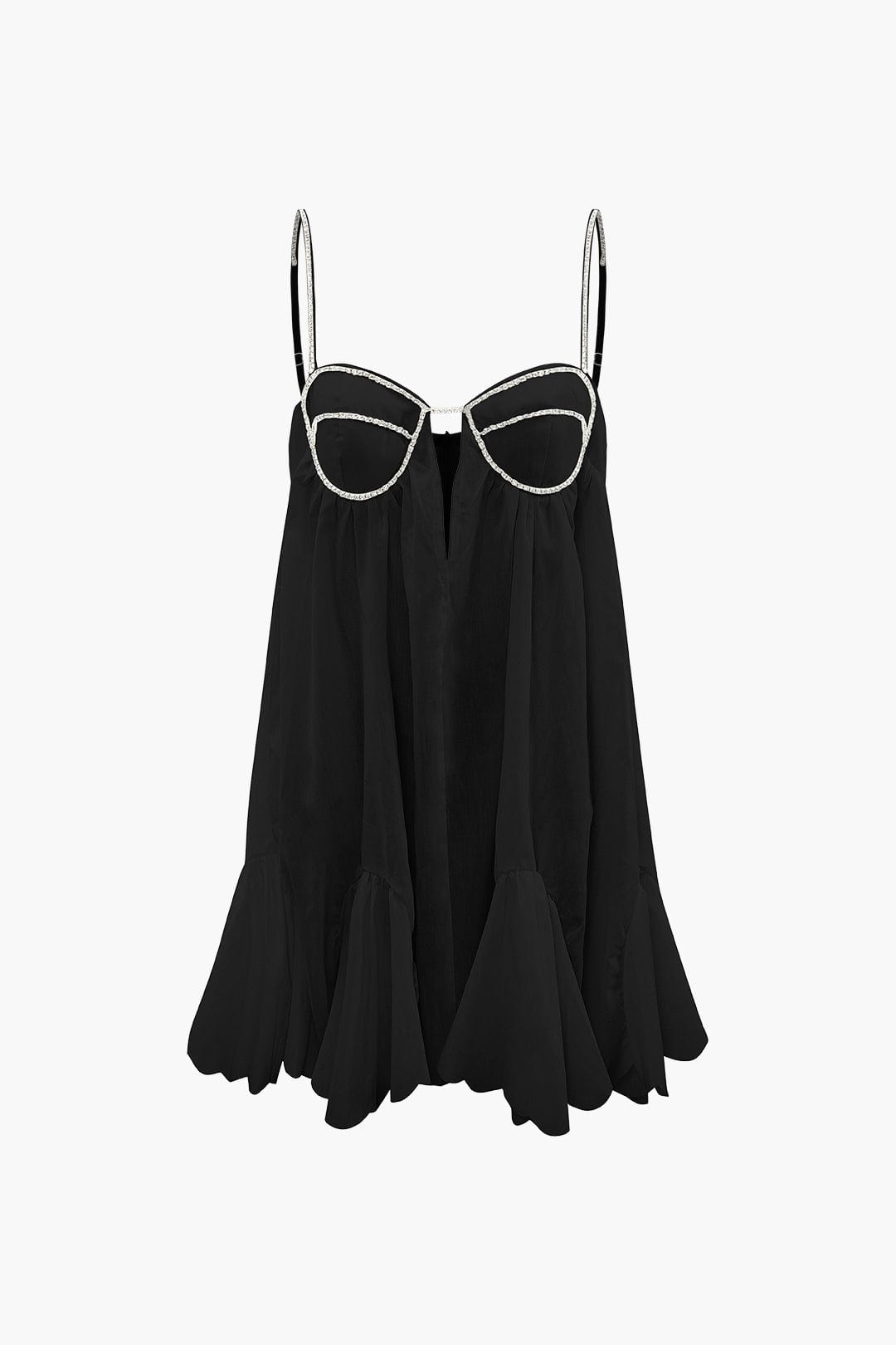 Damen Mini-Kleid Kristallbänder Elegant
