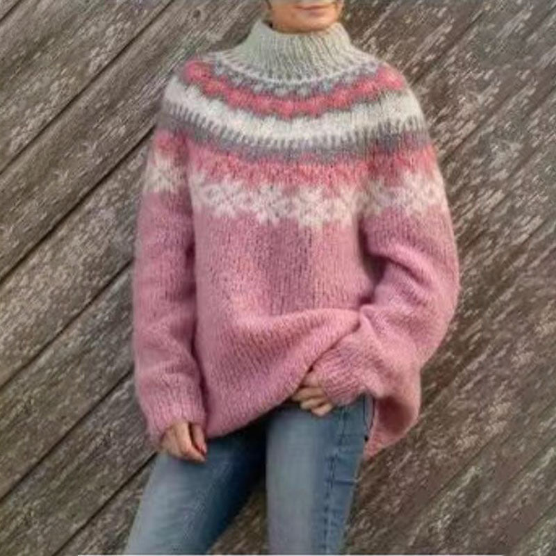 Damen Norweger Pullover Rundhals