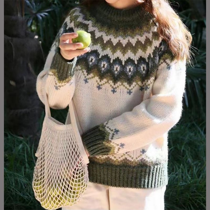 Damen Stylischer Winterpullover mit Print für den Alltag - Norvielle