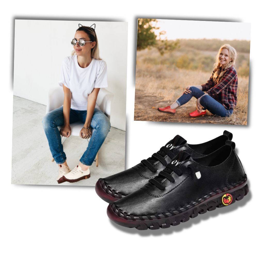 Damen Orthopädische Schuhe Bequem Schwarz - Norvielle