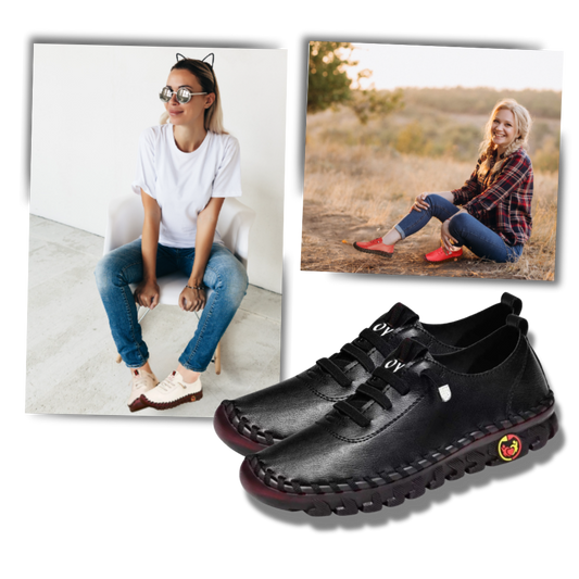 Damen Orthopädische Schuhe Bequem Schwarz - Norvielle
