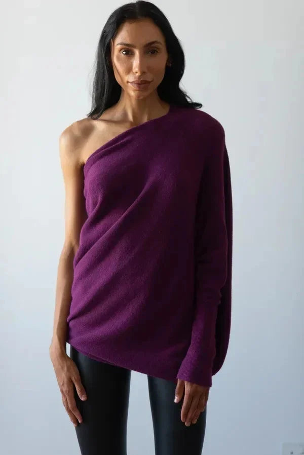 Norvielle Damen Asymmetrischer Pullover