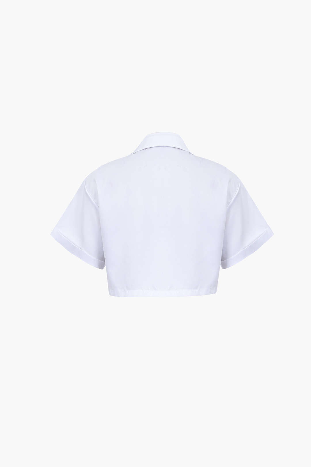 Damen Kurzarm Crop mit Kragen