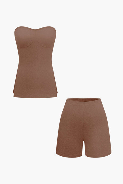 Damen Zweiteiler-Set Bustier- und Shorts Elegantes Design