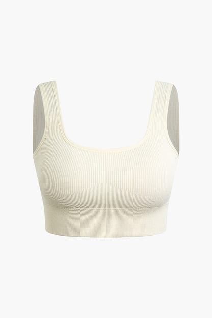 Damen Sport-Set Nahtlos Crop- Yoga-Shorts