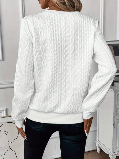 Texturiertes Damen Quarter-Zip Pullover
