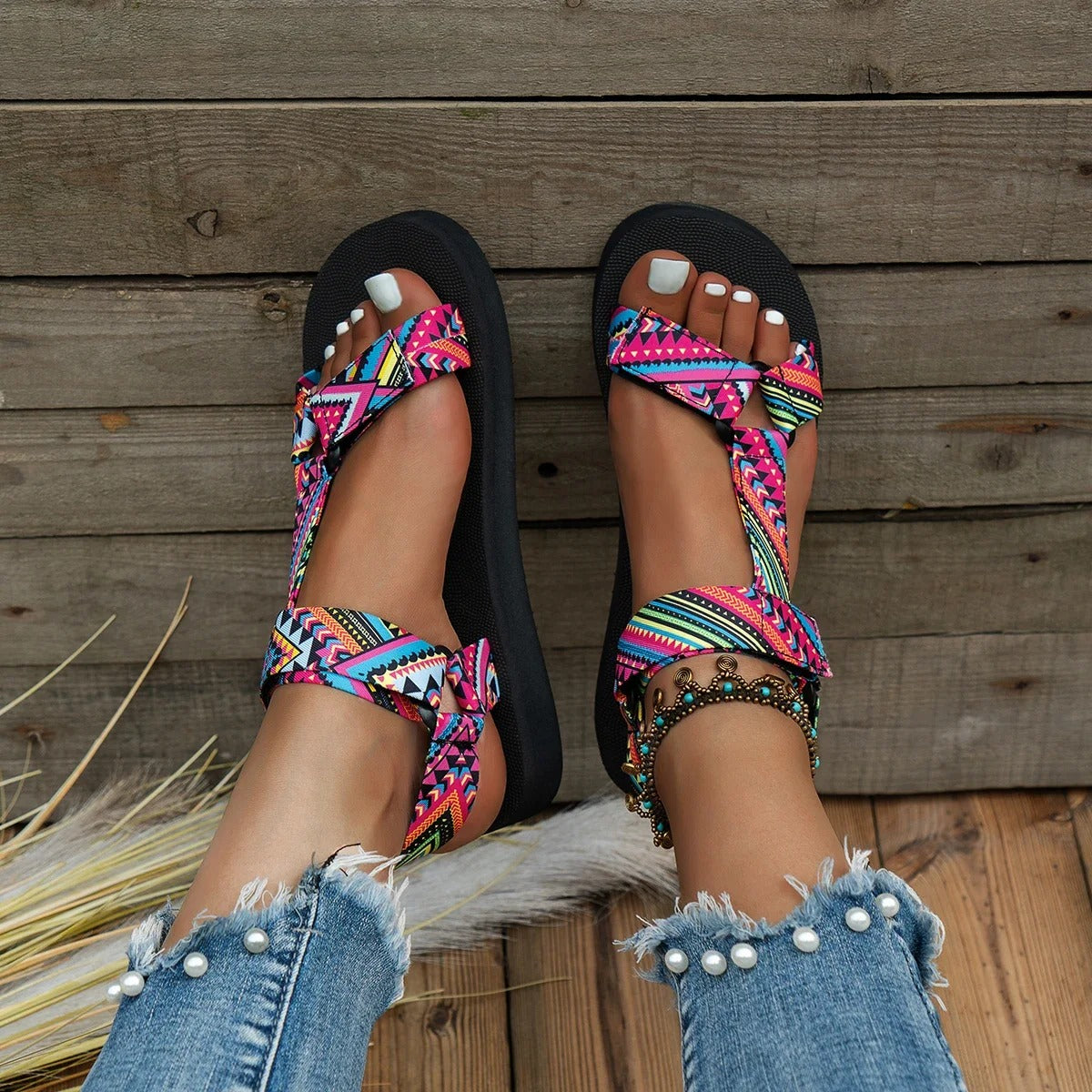 Norvielle Damen Boho Sandalen