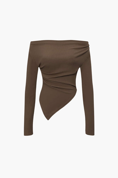 Damen Zweiteiler-Set Asymmetrisches Oberteil Weite Hose