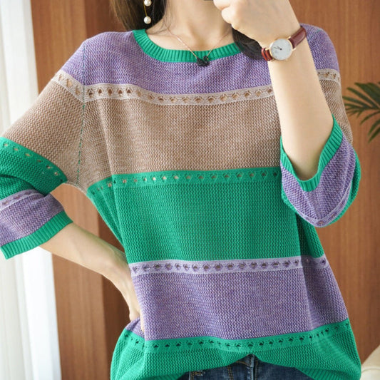 Damen Strickpullover Colorblock - Norvielle