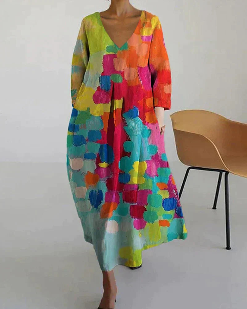 Damen Midi Kleid Bedruckt Partykleid - Norvielle