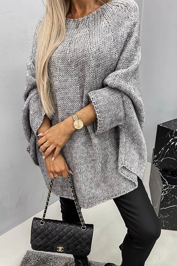 Norvielle Damen Strickpullover Rundhals Bequem