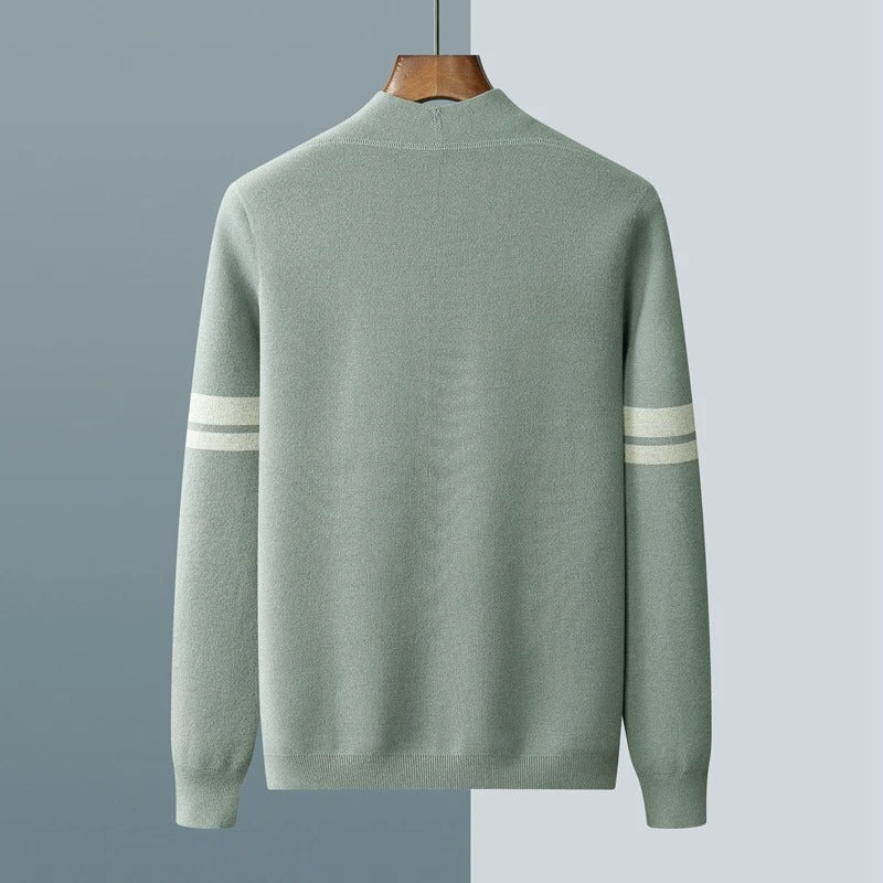 Herren Strickcardigan Sportlich-Elegante Streifen Beige
