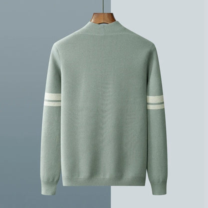 Herren Strickcardigan Sportlich-Elegante Streifen Beige