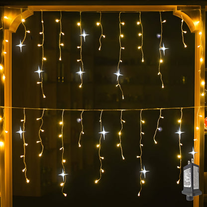 Außen LED Lichtervorhang Warmweiß Wasserdicht