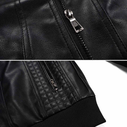 Herren Bikerjacke Kurz mit Kapuze