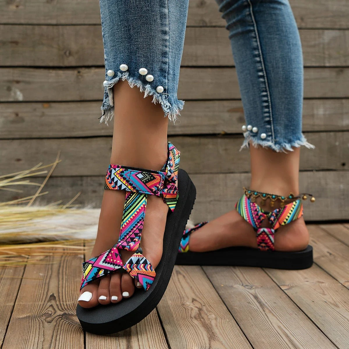 Norvielle Damen Boho Sandalen