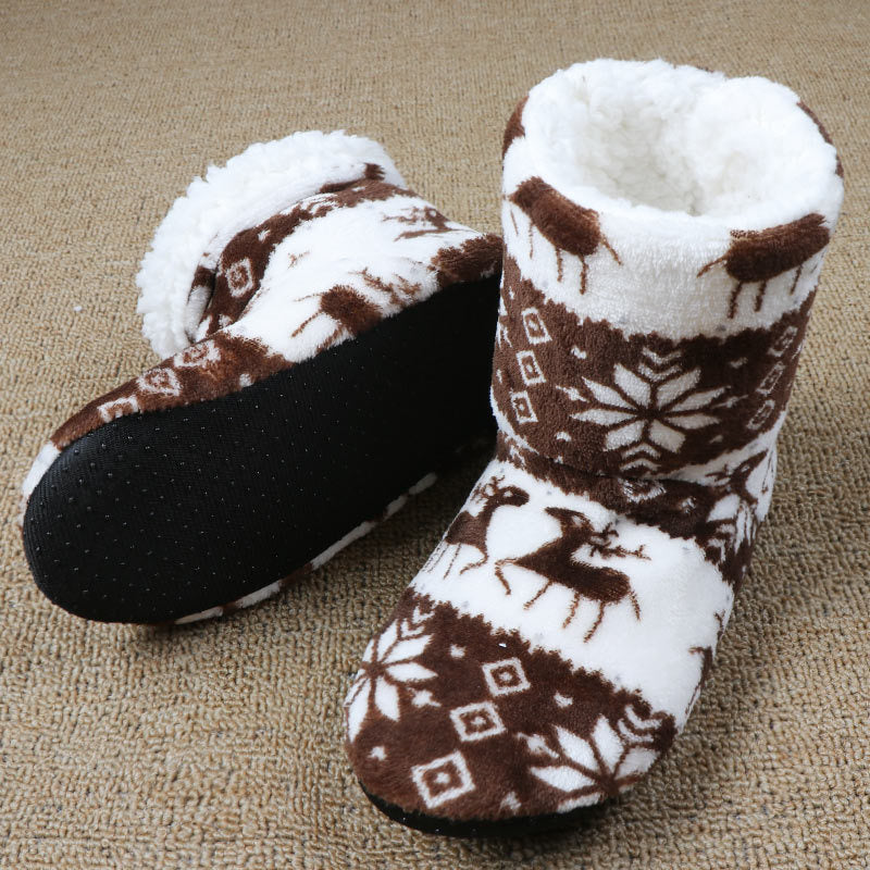 Weihnachtliche Damen Hausschuhe Korallenfleece Warm