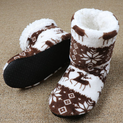 Weihnachtliche Damen Hausschuhe Korallenfleece Warm
